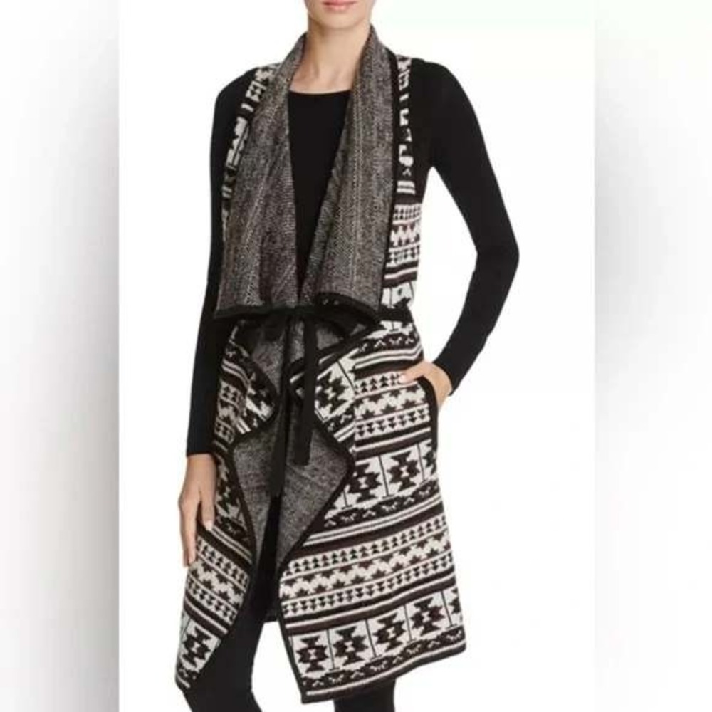 Splendid Longline Sweater Vest Size XS/S Southwestern Totem Aztec Wool Mohair